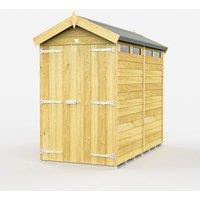Buttercup Farm 4 x 8 Feet Apex Security Shed - Double Door - L243 x W118 x H217 cm in Brown