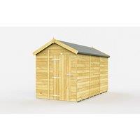 Buttercup Farm 7 x 12 Feet Apex Shed - Single Door W/O Window - L358 x W214 x H217 cm in Brown