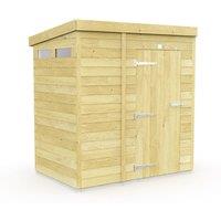 Buttercup Farm 6 x 4 Feet Pent Security Shed - Single Door - L118 x W185 x H201 cm in Brown