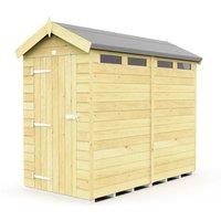 Buttercup Farm 4 x 8 Feet Apex Security Shed - Single Door - L243 x W118 x H217 cm in Brown
