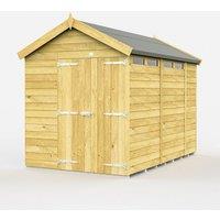 Buttercup Farm 6 x 10 Feet Apex Security Shed - Double Door - L302 x W175 x H217 cm in Brown