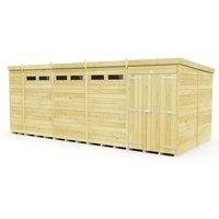 Buttercup Farm 18 x 8 Feet Pent Security Shed - Double Door - L231 x W533 x H201 cm in Brown