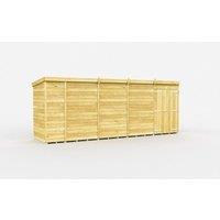 Buttercup Farm 18 x 4 Feet Pent Shed - Double Door W/O Window - L118 x W533 x H201 cm in Brown