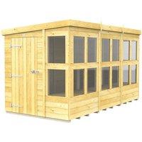 Buttercup Farm 12 x 6 Feet Pent Potting Shed - Wood - L178 x W358 x H201 cm in Brown