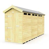 Buttercup Farm 4 x 14 Feet Apex Security Shed - Single Door - L417 x W118 x H217 cm in Brown