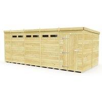 Buttercup Farm 18 x 8 Feet Pent Security Shed - Single Door - L231 x W533 x H201 cm in Brown