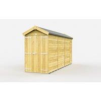 Buttercup Farm 4 x 14 Feet Apex Shed - Double Door W/O Window - L417 x W118 x H217 cm in Brown