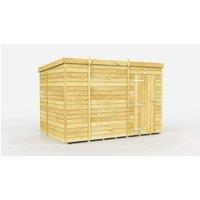 Buttercup Farm 10 x 6 Feet Pent Shed - Single Door W/O Window - L178 x W302 x H201 cm in Brown