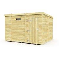 Buttercup Farm 9 x 8 Feet Pent Security Shed - Single Door - L231 x W276 x H201 cm in Brown