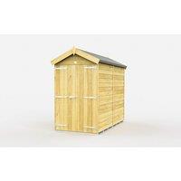 Buttercup Farm 4 x 7 Feet Apex Shed - Double Door W/O Windows - L214 x W118 x H217 cm in Brown