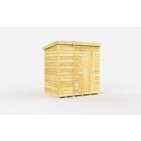 Buttercup Farm 6 x 4 Feet Pent Shed - Single Door W/O Windows - L118 x W185 x H201 cm in Brown