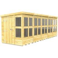 Buttercup Farm 20 x 6 Feet Pent Potting Shed - Wood - L178 x W589 x H201 cm in Brown