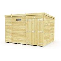 Buttercup Farm 9 x 8 Feet Pent Security Shed - Double Door - L231 x W276 x H201 cm in Brown