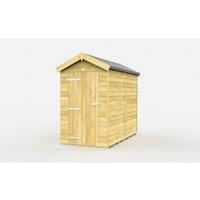 Buttercup Farm 4 x 7 Feet Apex Shed - Single Door W/O Windows - L214 x W118 x H217 cm in Brown