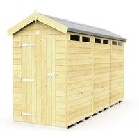 Buttercup Farm 4 x 12 Feet Apex Security Shed - Single Door - L358 x W118 x H217 cm in Brown