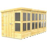 Buttercup Farm 14 x 6 Feet Pent Potting Shed - Wood - L178 x W417 x H201 cm in Brown