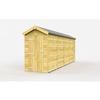 Buttercup Farm 4 x 18 Feet Apex Shed - Single Door W/O Window - L533 x W118 x H217 cm in Brown