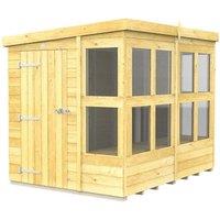 Buttercup Farm 8 x 6 Feet Pent Potting Shed - Wood - L178 x W243 x H201 cm in Brown