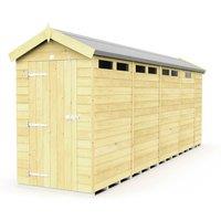 Buttercup Farm 4 x 17 Feet Apex Security Shed - Single Door - L503 x W118 x H217 cm in Brown