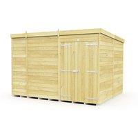 Buttercup Farm 9 x 8 Feet Pent Shed - Double Door W/O Windows - L231 x W276 x H201 cm in Brown