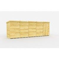 Buttercup Farm 19 x 4 Feet Pent Shed - Single Door W/O Window - L118 x W560 x H201 cm in Brown