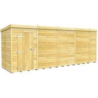 Buttercup Farm 18 x 5 Feet Pent Shed - Single Door W/O Window - L147 x W533 x H201 cm in Brown