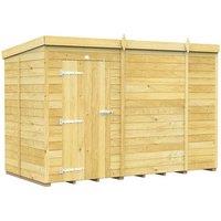 Buttercup Farm 10 x 5 Feet Pent Shed - Single Door W/O Window - L147 x W302 x H201 cm in Brown
