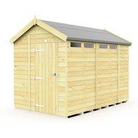 Buttercup Farm 6 x 10 Feet Apex Security Shed - Single Door - L302 x W175 x H217 cm in Brown