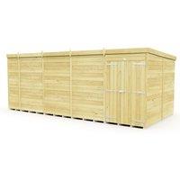 Buttercup Farm 17 x 8 Feet Pent Shed - Double Door W/O Window - L231 x W492 x H201 cm in Brown