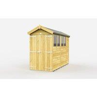 Buttercup Farm 4 x 11 Feet Apex Shed - Double Door W/ Windows - L329 x W118 x H217 cm in Brown