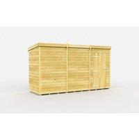 Buttercup Farm 11 x 4 Feet Pent Shed - Single Door W/O Window - L118 x W329 x H201 cm in Brown