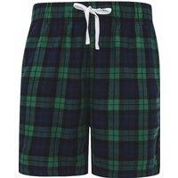 Skinni Fit Men's Tartan Lounge Shorts in Mid Navy | Size: XS