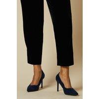 Dorothy Perkins Women's Wide Fit Dash Pointed High Stiletto Heel Court Shoes in Navy | Size: 4
