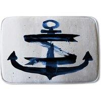 Benjamin Tate Design Watercolour Anchor Bathmat in Blue