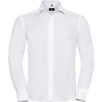 Russell Collection Men's Ultimate Tailored Long-Sleeved Shirt in White | Size: 17.5 in