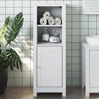 Berkfield Home Bathroom Cabinet BERG White 40x34x110 cm Solid Wood Pine | Size: 40 x 34 x 110 cm