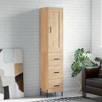 Berkfield Home Highboard Sonoma Oak 34.5x34x180 cm Engineered Wood in Brown