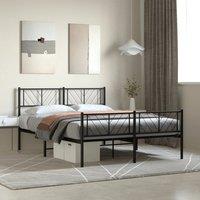 Berkfield Home Metal Bed Frame with Headboard & Footboard Black 120x200 cm | Size: Small Double