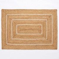 Esselle Prestbury Border Handbraided Rug in Natural | Size: 120 cm x 170 cm