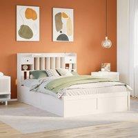 Berkfield Home Bed Frame without Mattress White 150x200 cm King Size Solid Wood Pine