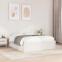 Berkfield Home Bed Frame without Mattress White 150x200 cm King Size Solid Wood Pine