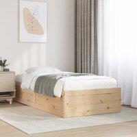 Berkfield Home Bed Frame without Mattress 75x190 cm Small Single Solid Wood Pine in Brown