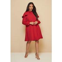 Wallis Women's Petite Frill Cape High Neck in Raspberry | Size: 12