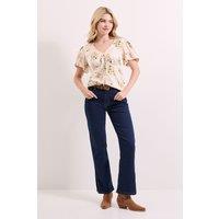 Dorothy Perkins Women's Floral Tie Front Button Up Puff Sleeve Top | Size: 12