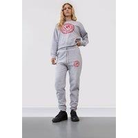 LONDON ATTITUDE Women's High-Waist Joggers with Logo Print Grey in Light Grey | Size: XS