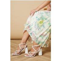 Oasis Women's Molly Faux Leather Strappy High Block Heeled Sandals in White | Size: 5