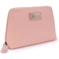 Catwalk Collection Handbags Women's Emma Leather Cosmetic Makeup Bag in Pink