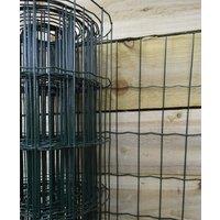 Samuel Alexander 10m x 60cm of Green PVC Plastic Coated Metal Garden Border / Fence | Size: 10m x 60 cm