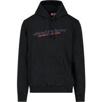 Diesel Men's Industry Denim Division Design Black Hoodie | Size: Large