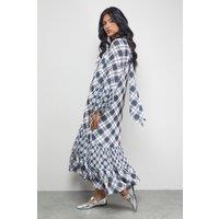 Warehouse Women's Tony Chiffon High Neck Tier Smock Midi Dress | Size: 16